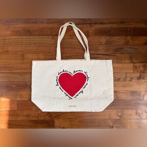 Sezane Red and White Tote | London mon Amour